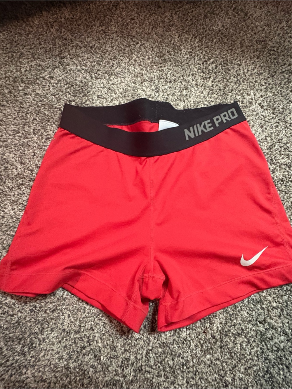Nike Red Pro Training Shorts with Black Waistband